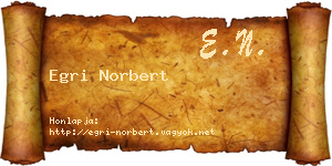 Egri Norbert névjegykártya